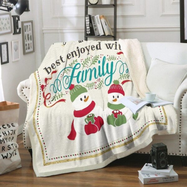 Snowman Fleece Blanket Sherpa Blanket