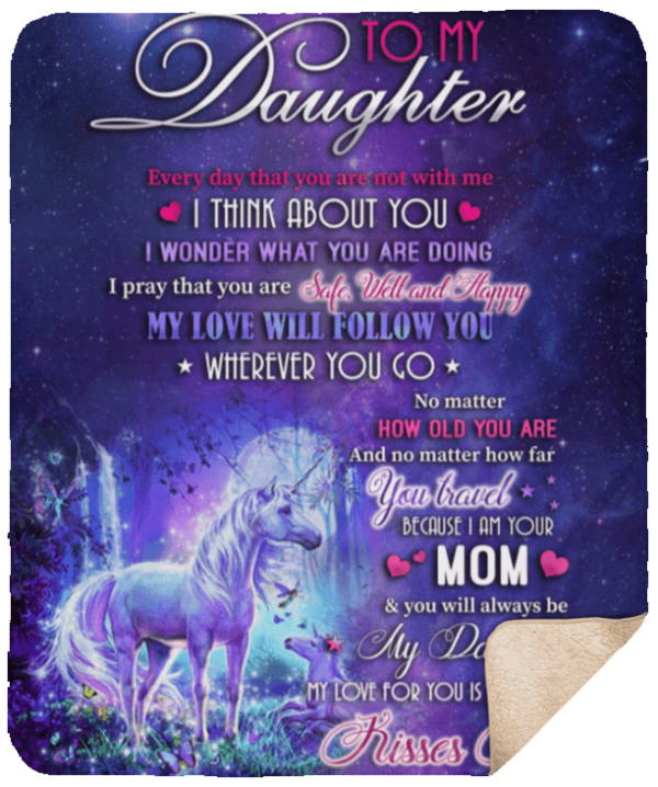 Unicorn To My Daughter Fleece Blanket Sherpa Blanket