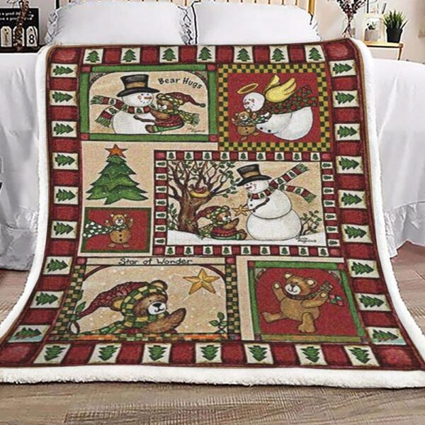 Christmas Bear Fleece Blanket Sherpa Blanket