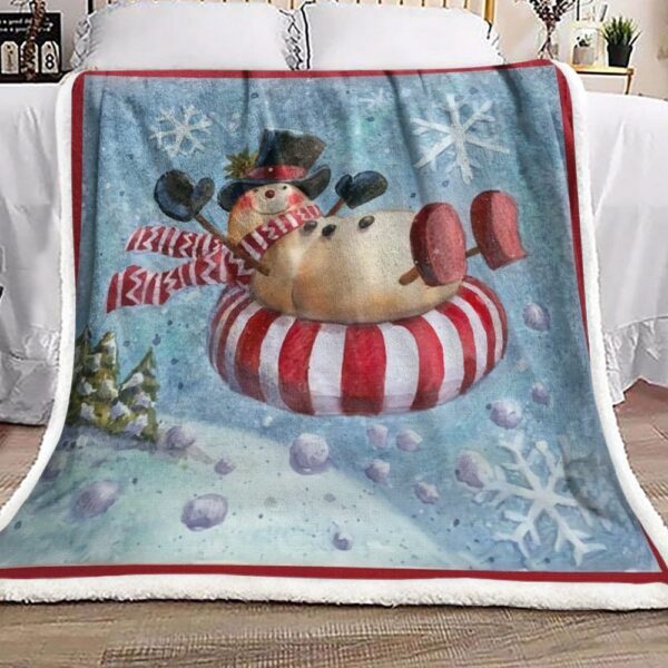 Christmas Snowman Fleece Blanket Sherpa Blanket