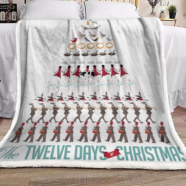 Twelve Days Of Christmas Fleece Blanket Sherpa Blanket