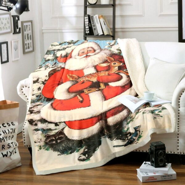 Santa Claus Fleece Blanket Sherpa Blanket