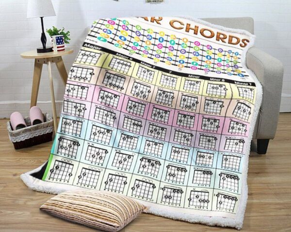 Guitar Chords Fleece Blanket Sherpa Blanket