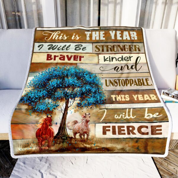 Horse This Is The Year Fleece Blanket Sherpa Blanket