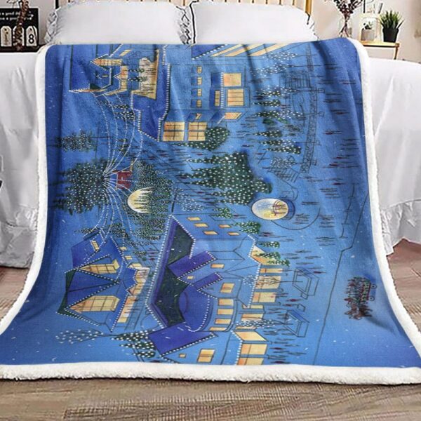 Christmas Village Fleece Blanket Sherpa Blanket