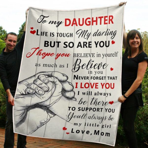 Gift From Mom To My Daughter Fleece Blanket Sherpa Blanket