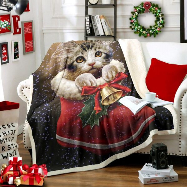 Cat Christmas Fleece Blanket Sherpa Blanket
