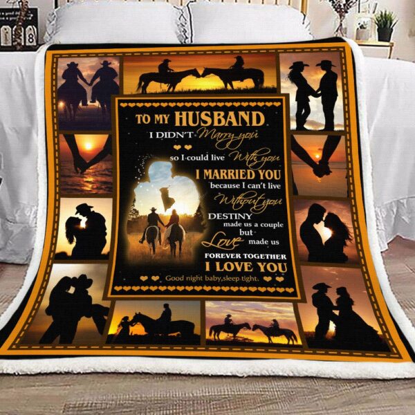 Horse To My Husband Fleece Blanket Sherpa Blanket