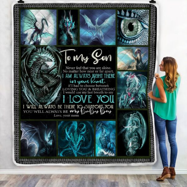 Dragon Mom To Son Fleece Blanket Sherpa Blanket