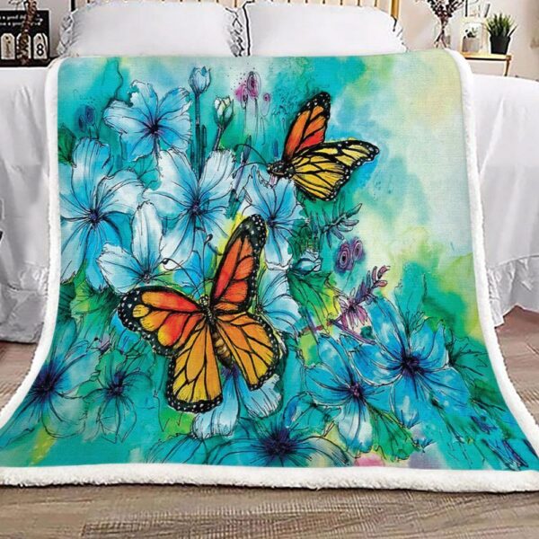 Butterfly Fleece Blanket Sherpa Blanket