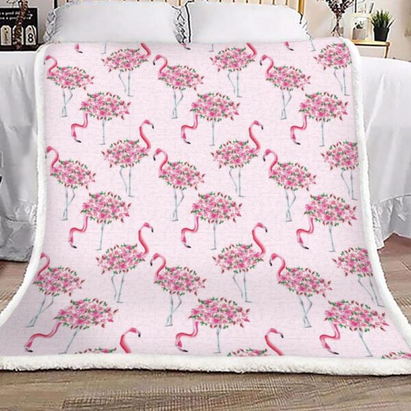 Flamingo Fleece Blanket Sherpa Blanket