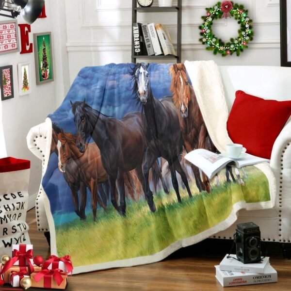 Horse Fleece Blanket Sherpa Blanket