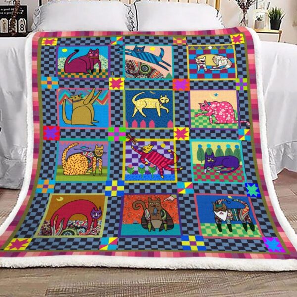 Cat Fleece Blanket Sherpa Blanket