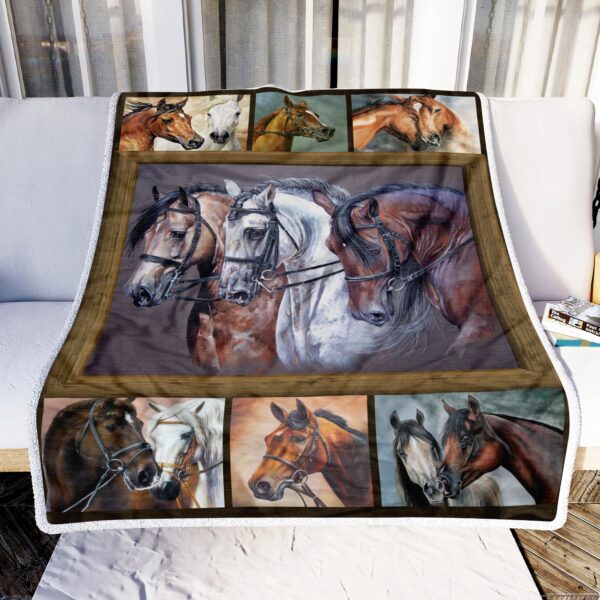 Horse Art Fleece Blanket Sherpa Blanket