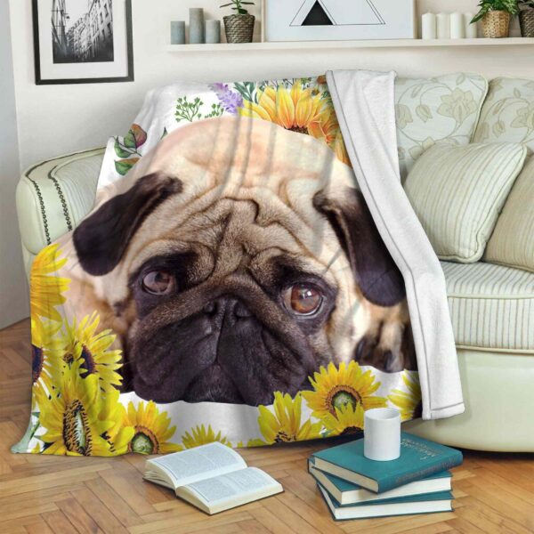 Pug Lonely Fleece Blanket Sherpa Blanket