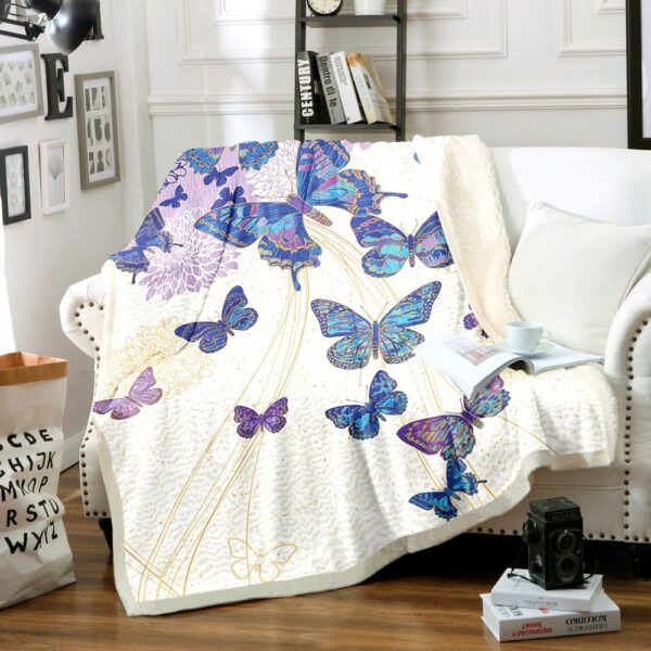 Butterfly Fleece Blanket Sherpa Blanket