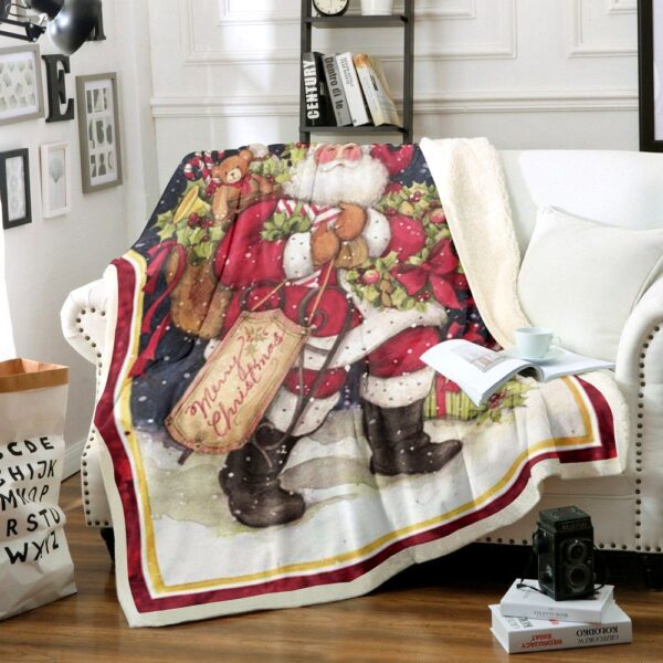 Santa Claus Fleece Blanket Sherpa Blanket