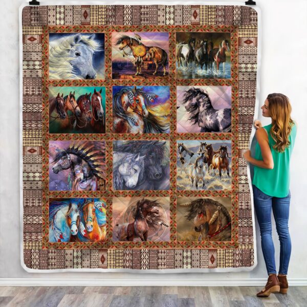 Horse Vintage Fleece Blanket Sherpa Blanket