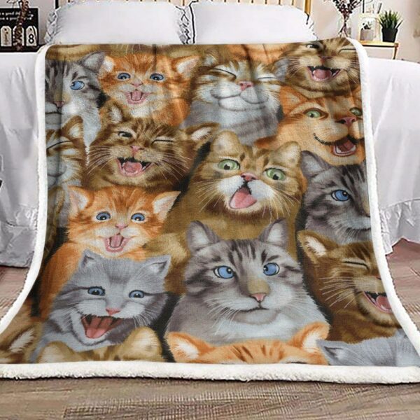 Cat Fleece Blanket Sherpa Blanket