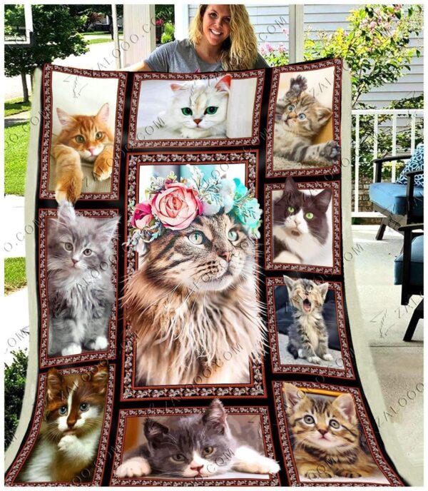 Cute Cat Fleece Blanket Sherpa Blanket