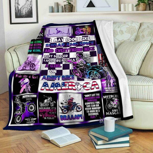 Motocross Fleece Blanket Sherpa Blanket