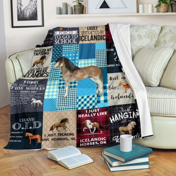 Icelandic Horse Fleece Blanket Sherpa Blanket