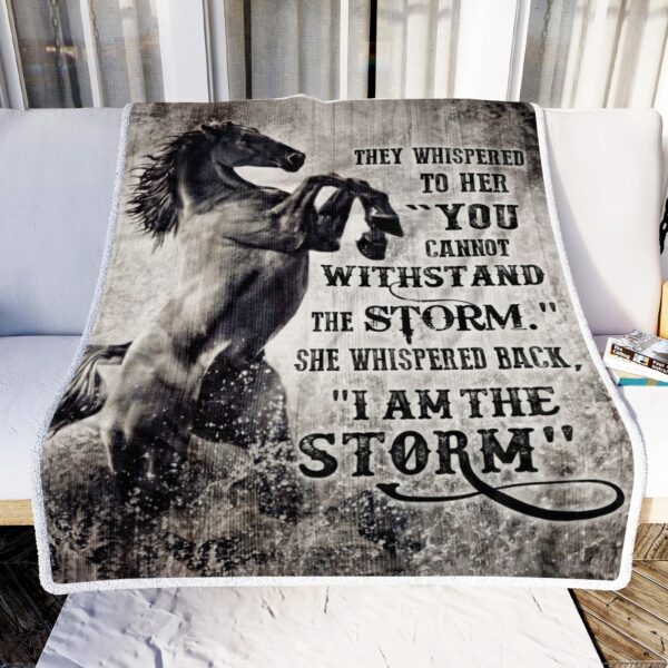Horse I Am The Storm Fleece Blanket Sherpa Blanket