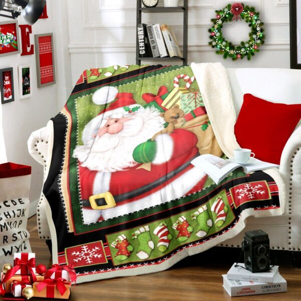 Santa Claus Fleece Blanket Sherpa Blanket