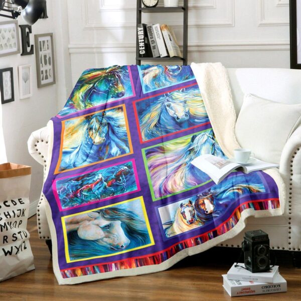 Horse Fleece Blanket Sherpa Blanket