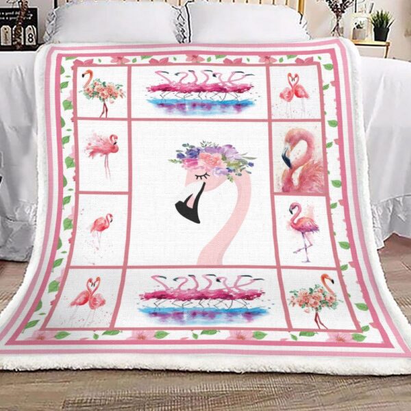 Flamingo Fleece Blanket Sherpa Blanket