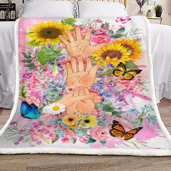 Sunflower Butterfly Hand Fleece Blanket Sherpa Blanket