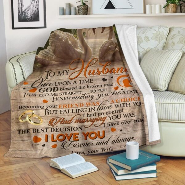To My Husband Flamingo Fleece Blanket Sherpa Blanket