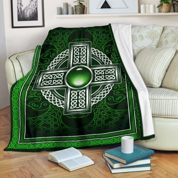 Irish Cross Celtic Fleece Blanket Sherpa Blanket