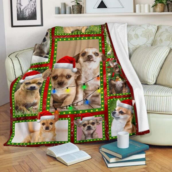 Chihuahua Christmas Fleece Blanket Sherpa Blanket