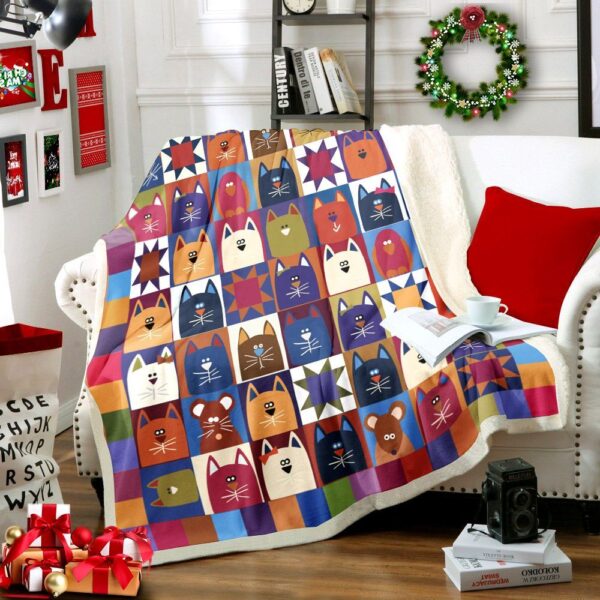 Cat Fleece Blanket Sherpa Blanket