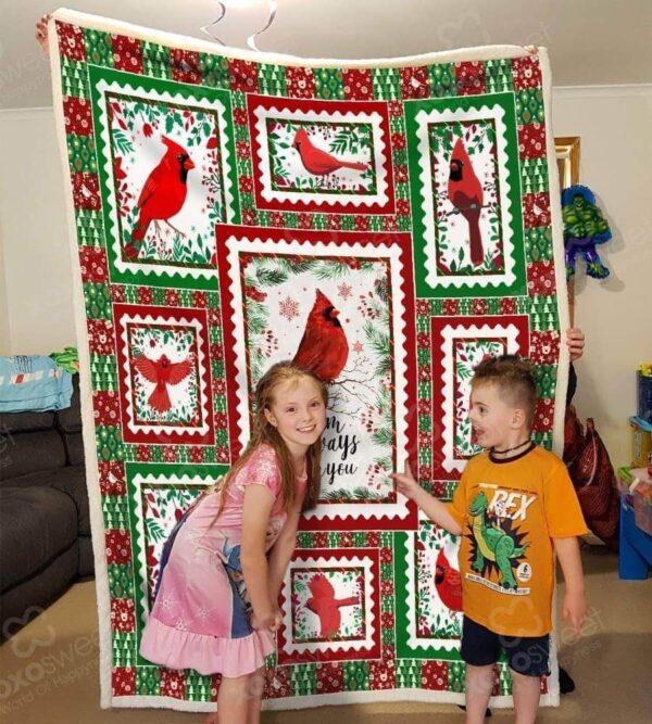 Cardinal Xmas Fleece Blanket Sherpa Blanket