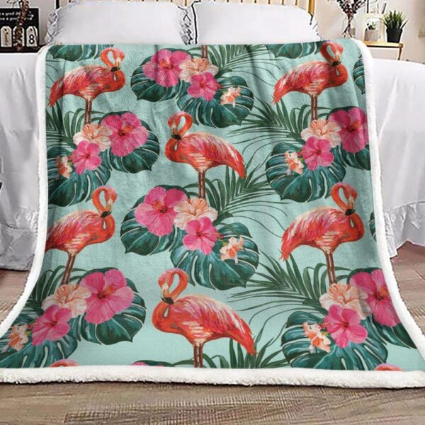Flamingo Fleece Blanket Sherpa Blanket
