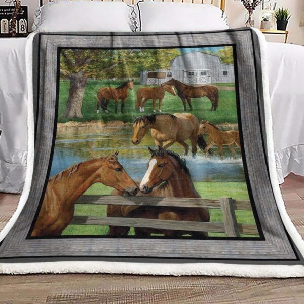 Horse Fleece Blanket Sherpa Blanket