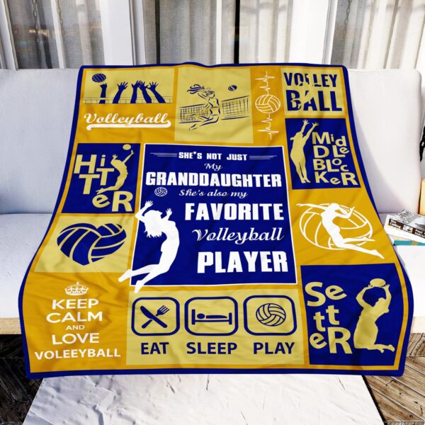 My Granddaughter My Favorite Volleyball Player Fleece Blanket Sherpa Blanket