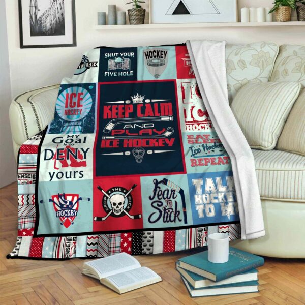 Ice Hockey Fleece Blanket Sherpa Blanket