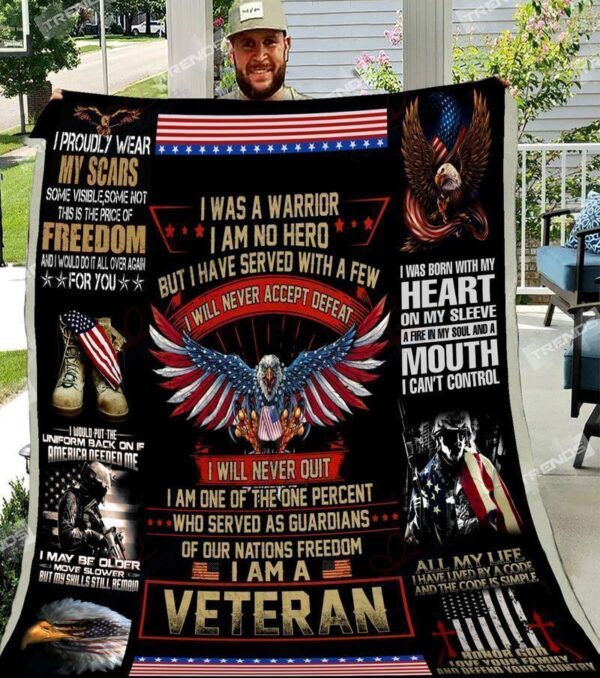 Veteran Us Veteran Fleece Blanket Sherpa Blanket