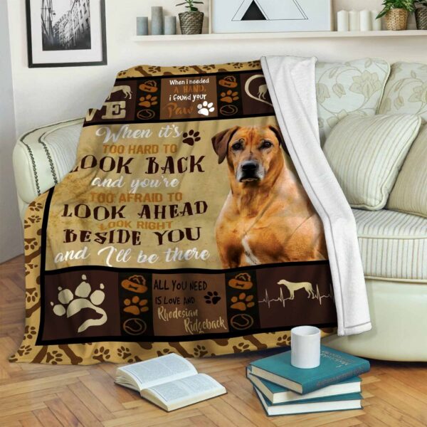 Rhodesian Ridgeback I'll Be There Fleece Blanket Sherpa Blanket