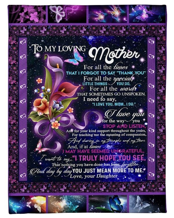 To My Loving Mother Fleece Blanket Sherpa Blanket