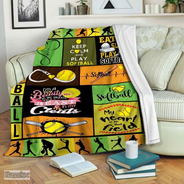 Softball Fleece Blanket Sherpa Blanket
