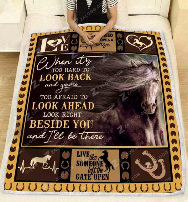 Horse I Will Be There Fleece Blanket Sherpa Blanket
