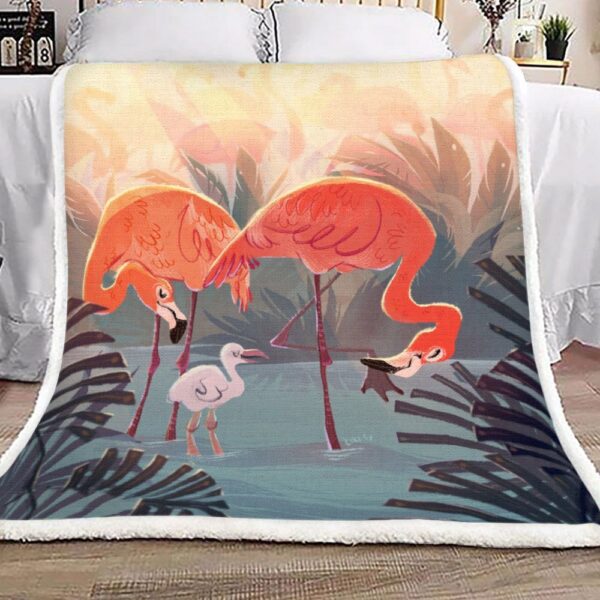Flamingo Fleece Blanket Sherpa Blanket