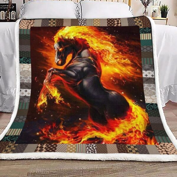 Horse Fleece Blanket Sherpa Blanket