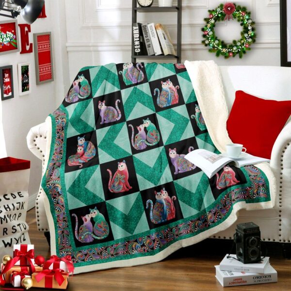 Cat Fleece Blanket Sherpa Blanket