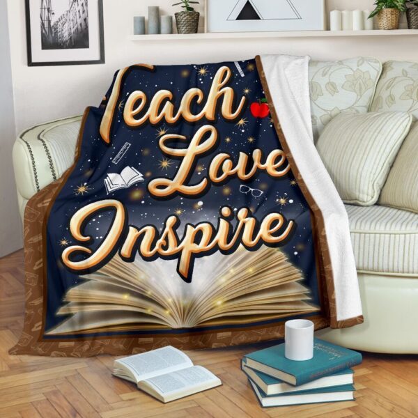 Book Lovers Teach Love Inspire Fleece Blanket Sherpa Blanket
