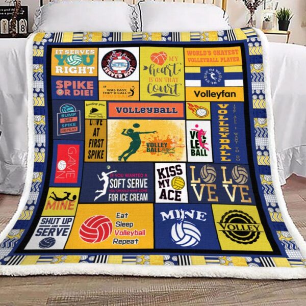 Volleyball Fleece Blanket Sherpa Blanket